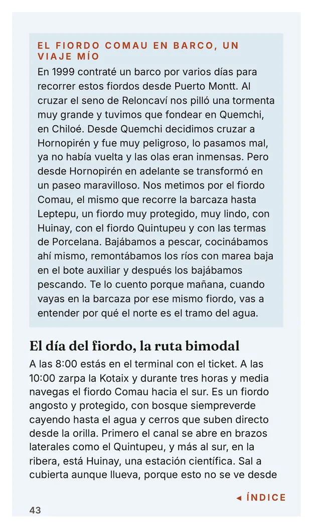 Página del capítulo 5, el recorrido